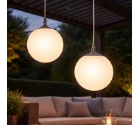 Luce a Sospensione Lampada Solare da Giardino Esterna Sfera Bianco LED 75 CM 2er
