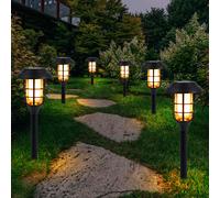 Lampada Solare Steckleuchte per Esterni LED Nero Flammeneffekt Chiodi 6er Set