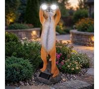 Statua Decorativa Lampade da Giardino Suricati Solare IP44 Batteria Marrone