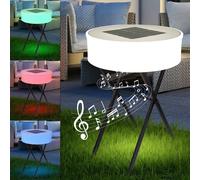 Lampada Solare Tavolo da Giardino Balcone LED Altoparlante Bluetooth RGB Remoto [EEK: Non valutato]