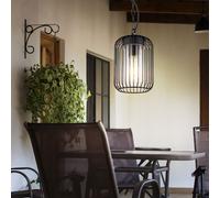 Lampada Sospensione a Esterno Balcone Acciaio Inox Gabbia LED Altezza 75,5 CM [EEK: F]
