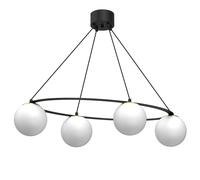 Lampada Sospensione Cucina Vetro Metallo Nero Bianco Oro E27 85 CM Pendelleuchte