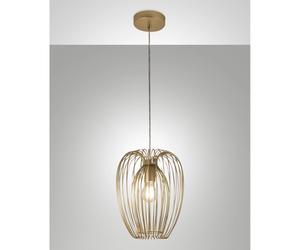 Lampada Sospensione Oro Opaco Fabas Collezione CAMP Design Moderno 1 Luce