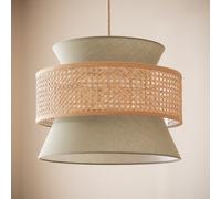 LEDKIA LIGHTING - Lampada a Sospensione Chulu | Rattan e Tessuto | IP20 Interni | Attacco E27 | Design Elegante | Adatta per Soggiorno e Camera da Letto, Terracotta