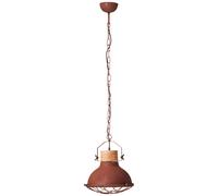 Lampada Sospensione Soffitto Emma Industriale Ruggine Legno Ø33cm Max. 40W E27