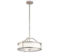 Lampada Sospensione Soffitto Luce a Acciaio Sala da Pranzo D 45,7cm 3 Fiamma [EEK: Non valutato]