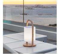 Lampada speaker bluetooth senza fili - LUMISKY - WOODY PLAY - H37 cm - Manico in legno - LED bianco e multicolor dimmerabile