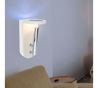 Lampada Spot Applique da Parete Mobile Gesso Bianco Caldo 1x LED Altezza 22cm