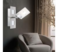 Lampada Spot Applique da Parete Orientabile Nichel Satinato Bianco Caldo LED