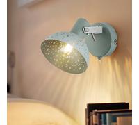 Lampada Spot da Parete Grau-Antik Interruttore Levetta Faretto Orientabile E14