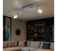 Lampada Spot da Pavimento Plafoniera LED Faretto Regolabile Cromato 2 Fiamma