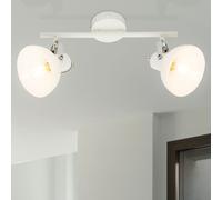 Lampada Spot Parete Plafoniera Interruttore 2x LED Vetro Cromo Bianco Mobile [EEK: G]