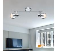 Lampada Spot Plafoniera 2 Fiamma Punti Mobile Cromo Trasparente LED [EEK: Non valutato]