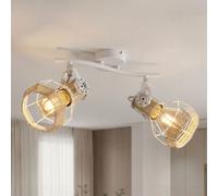 Lampada Spot Plafoniera 2 Fiamma Simil Legno Casa di Campagna Punti Mobile [EEK: Non valutato]