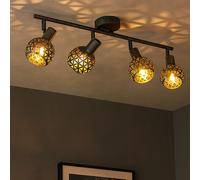 Lampada Spot Plafoniera Binario Faretti 4 Fiamma E14 Grigio Antico Mobile [EEK: Non valutato]
