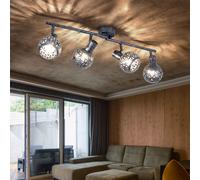 Lampada Spot Plafoniera Binario Faretti 4 Fiamma E14 Grigio Antico Mobile [EEK: Non valutato]