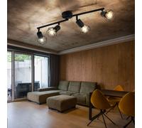 Lampada Spot Plafoniera Binario Faretti 4xE14 Mobile Gabbia Nero L 60cm [EEK: Non valutato]