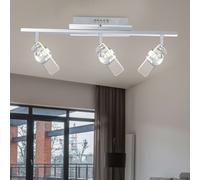 Lampada Spot Plafoniera Binario Faretti da Corridoio LED Cromato Vetro Mobile