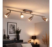 Lampada Spot Plafoniera Binario Faretti Mobile Nichel Opaco GU10 4 Fiamma