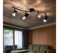 Lampada Spot Plafoniera Binario Faretti Regolabile Gabbia Nero 4x E27 [EEK: Non valutato]