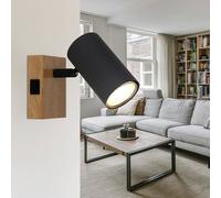 Lampada Spot Plafoniera Lampada Parete GU10 Simil Legno Nero Grafite Regolabile