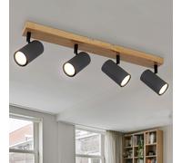 Lampada Spot Plafoniera Lampada Parete GU10 Simil Legno Nero Grafite Regolabile
