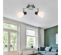 Lampada Spot Regolabile Plafoniera Vetro Lampada da Cucina Cromo Posto 2 Fiamma [EEK: Non valutato]