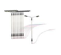 Lampada stradale a doppia testa modelli layout treno giardino scenario 1/75 15 cm, argento