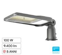 Lampada Stradale LED 100W SMD Chip Samsung Lampione IP65 Colore Grigio V-TAC [EEK: E]