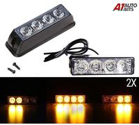 Lampada Stroboscopica Di Avviso Ambra Flashing Led Per Grill X2 12V 24V