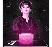 Lampada Suga deco camera da ragazza Lampada 3D Suga oggetto k-pop Corea Pop Coreana idea regalo decorazione luce soffusa luce notturna deco ufficio. Natale. regalo adolescente originale TOP