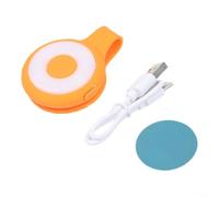 Lampada tascabile portatile con base magnetica USB C, lampada a LED a mani libere, con clip per escursionismo, cane da passeggio, 65 mm (arancione)
