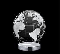 Lampada Tavolo Abat Jour Mondo Vetro Trasparente H 20 cm Globo GD Trio