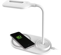 Lampada Tavolo Bianca Platinet Wireless Charger Calda Fredda Mista Regolabile