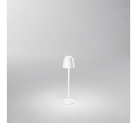 Lampada Tavolo Esterno Mini Diva Contemporanea Alluminio Bianco Led Luce Calda