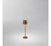 Lampada Tavolo Esterno Mini Diva Contemporanea Alluminio Corten Led Luce Calda