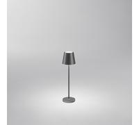 Lampada Tavolo Esterno Mini Diva Contemporanea Alluminio Grigio Led Luce Calda