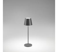 Lampada Da Tavolo Esterno Diva Contemporanea Alluminio Grigio Led Luce Calda