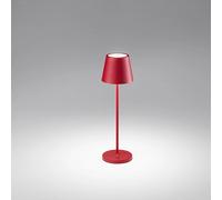 Lampada da tavolo DIVA LED 2W 190LM 3000K ricaricabile a batterie in alluminio rosso testina touch dimmerabile