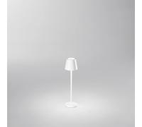 Lampada da tavolo MINI DIVA LED 1,5W 140LM 3000K ricaricabile a batterie DIMMERABILE in alluminio bianco testina touch dimmerabile