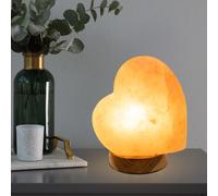 Luce da Tavolo Lampada da Comodino Salkzkristall Forma di Cuore Legno 1x E14 [EEK: Non valutato]