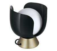 OSRAM Lampada da tavolo Decor Corolle E14, metallo e vetro, cavo tessile, lampadine sostituibili, stile retrò, nero