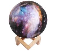 Lampada Tavolo Pianeta 18cm Luce LED RGB Cambio Colore Moon Luna USB Telecomando