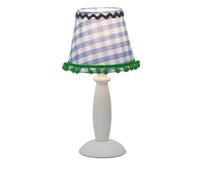 lampada tavolo- scrivania Brilliant JOYCE colore bianco -azzurro con ricami