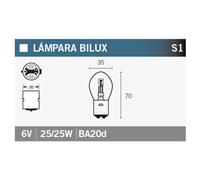 Lampada TECNIUM 6v 25/25w-10 Unità per Moto Ricambi Accessori Pezzi Ricambi
