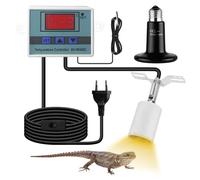 Lampada termica rettile per acquario, con termostato intelligente, supporto per lampada di calore rettile, in ceramica, girevole a 360°, dimmerabile, per serpenti, tartarughe, lucertole, camaleonte