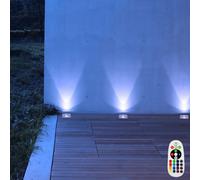Lampada Terra Faretto da Incasso per Esterni RGB LED Telecomando Dimmbar 3er Set [EEK: F]