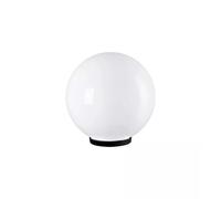 Lampada testa palo sfera globo bianca con supporto Ø 20 cm in termoplastico