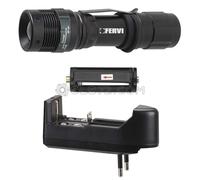 LAMPADA TORCIA IN ALLUMINIO PORTATILE CON LUCE LED A 3 FUNZIONI ZOOM FERVI 0338