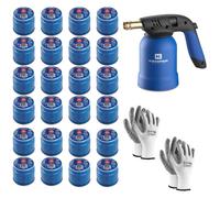 LAMPADA TORCIA PER SALDARE "TORNADO" CON PIEZO KE2019 + 24 CARTUCCE + 2 GUANTI